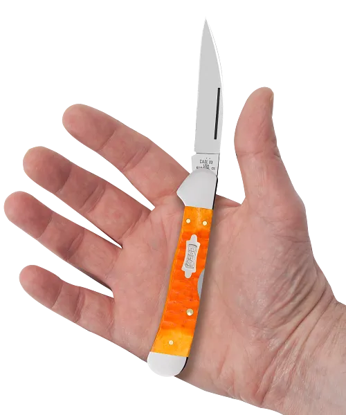Load image into Gallery viewer, Case Gator Jig Persimmon Orange Bone CopperLock, Carbon Steel (38072)
