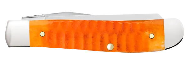 Cargue la imagen en el visor de la galería, Case Gator Jig Persimmon Orange Bone Mini Trapper, Carbon Steel (38071)
