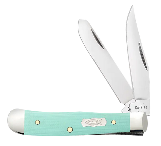 Case Smooth Seafoam Green G10 Tiny Trapper (18110)