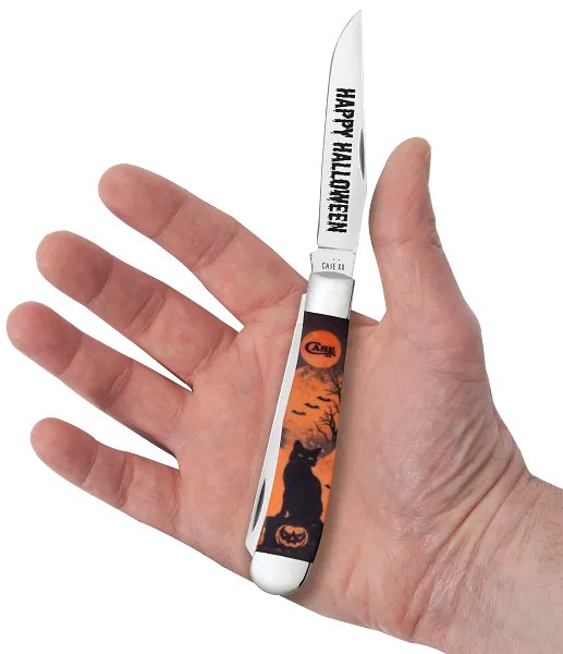 Case 2026 Halloween Cat Color Infusion White Synthetic Trapper in Gift Tin (13365)