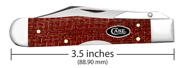 Cargue la imagen en el visor de la galería, Case Dark Red Burlap Micarta Cheetah® Cub, Carbon Steel (12277)
