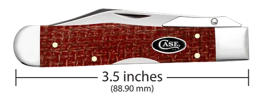 Case Dark Red Burlap Micarta Cheetah® Cub, Carbon Steel (12277)