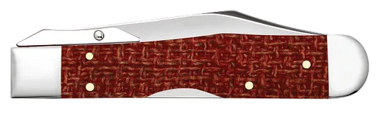 Case Dark Red Burlap Micarta Cheetah® Cub, Carbon Steel (12277)