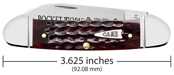 Cargue la imagen en el visor de la galería, Case Pocket Worn® Corn Cob Jig Mahogany Bone Canoe, Fluted (55235)
