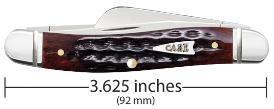 Case Pocket Worn® Corn Cob Jig Mahogany Bone Medium Stockman, Fluted (55232)