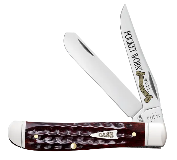 Cargue la imagen en el visor de la galería, Case Pocket Worn® Corn Cob Jig Mahogany Bone Mini Trapper, Fluted (55231)

