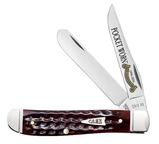 Case Pocket Worn® Corn Cob Jig Mahogany Bone Mini Trapper, Fluted (55231)