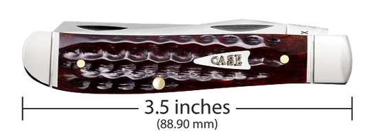 Case Pocket Worn® Corn Cob Jig Mahogany Bone Mini Trapper, Fluted (55231)