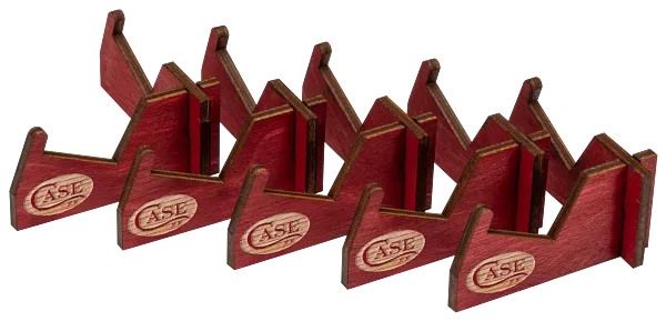 Cargue la imagen en el visor de la galería, Case Wooden Knife Display Stands, Red 5 pk (50324)
