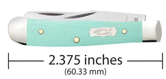 Case Smooth Seafoam Green G10 Tiny Trapper (18110)