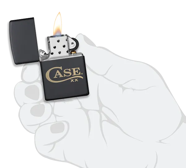 Cargue la imagen en el visor de la galería, Zippo® Case Long Tail C Logo Lighter, Black Matte (52478)
