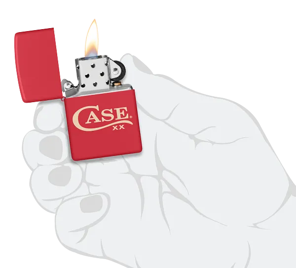 Cargue la imagen en el visor de la galería, Zippo® Case Long Tail C Logo Lighter, Red Matte (50266)
