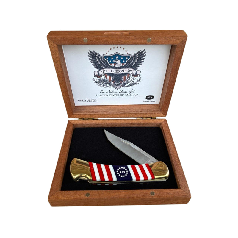 Cargue la imagen en el visor de la galería, Willey Knives 2026 Fall Festival Buck 110, Red, White &amp; Blue
