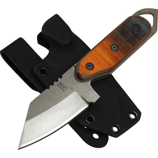 Shed Knives 2025 US Tanto, Skur Orange / Black Layered G-10 (SK25USSO)