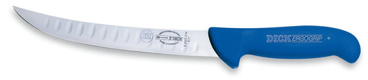 F. Dick 8" Ergogrip Butcher Knife Kullenschliff Curved  Blue (8242521K)