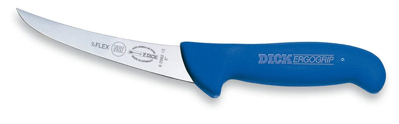 Load image into Gallery viewer, F. Dick 5&quot; Ergogrip Boning Knife Curved Semi-Flexible Blue (8298213)
