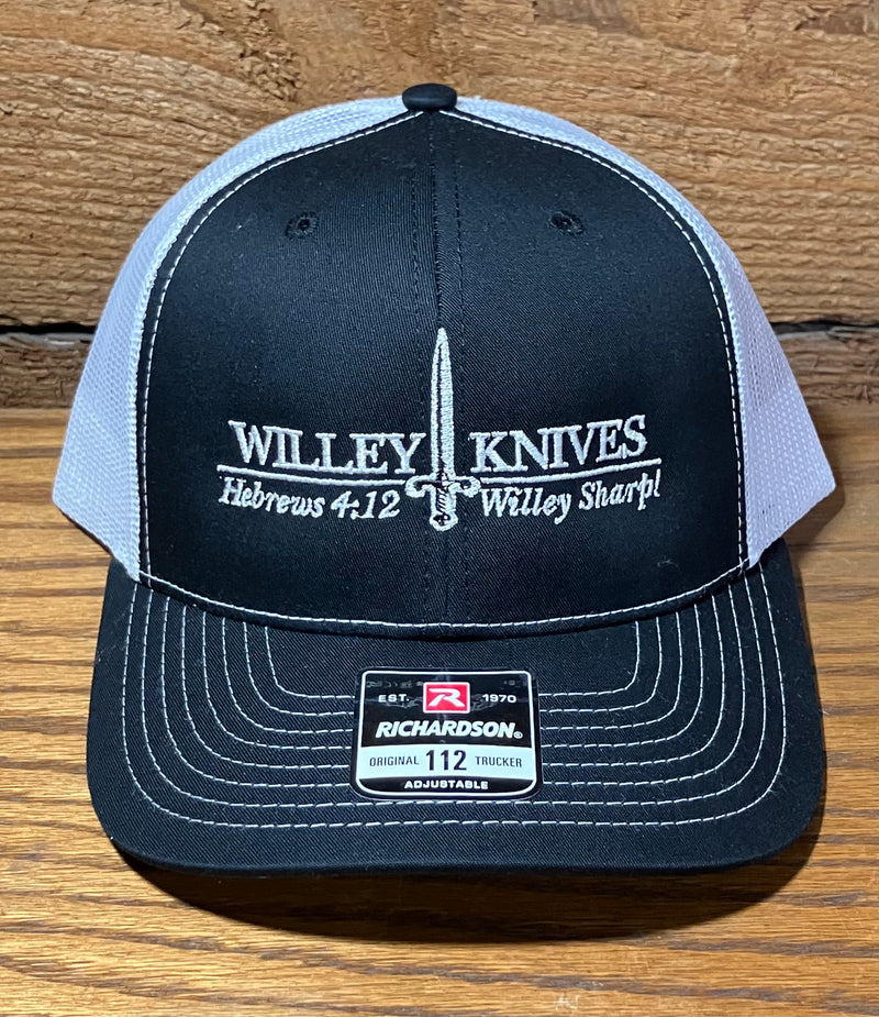 Cargue la imagen en el visor de la galería, Willey Knives Richardson 112 Hat, Black with White Mesh (HAT11)
