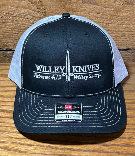 Willey Knives Richardson 112 Hat, Black with White Mesh (HAT11)