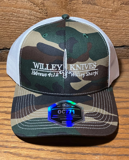 Willey Knives Trucker Cap, Gen Camo with White Mesh (HAT12)