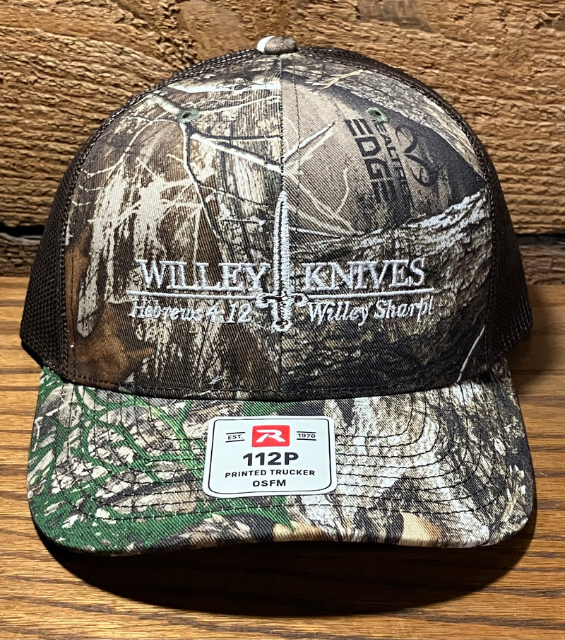 Cargue la imagen en el visor de la galería, Willey Knives Richardson 112P Hat, RealTree Edge™ Camo with Brown Mesh (HAT17)
