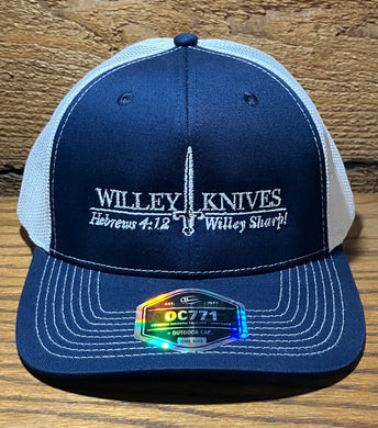 Willey Knives Trucker Cap, Navy with White Mesh (WKHAT15)