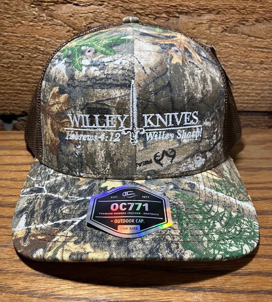 Willey Knives Ultimate Trucker Cap, RealTree Edge™ Camo with Brown Mesh (WKHAT17)