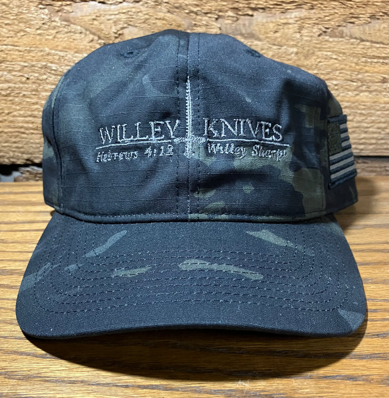 Cargue la imagen en el visor de la galería, Willey Knives Cloth Cap, Tactical Multicam Black (HAT7)
