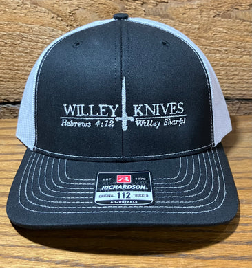 Willey Knives Richardson 112 Hat, Black with White Mesh (HAT11)
