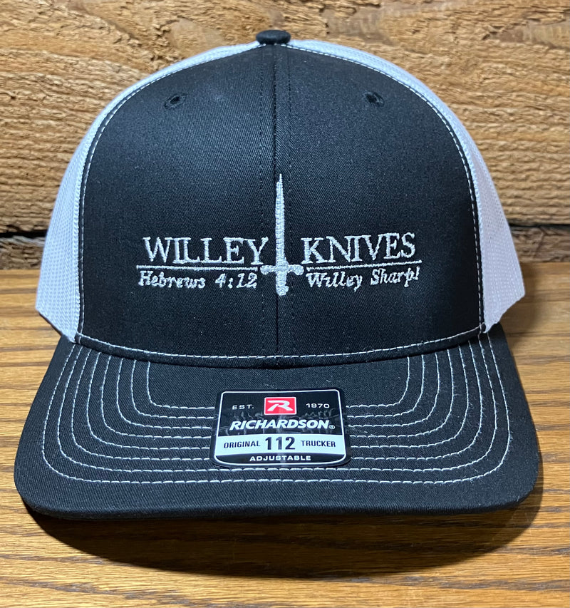 Cargue la imagen en el visor de la galería, Willey Knives Richardson 112 Hat, Black with White Mesh (HAT11)
