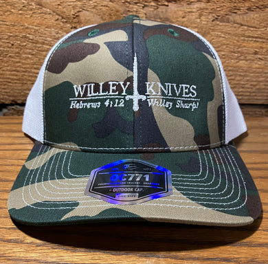 Willey Knives Trucker Cap, Gen Camo with White Mesh (HAT12)