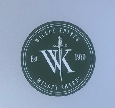 Willey Knives Logo Sticker, Forest Green