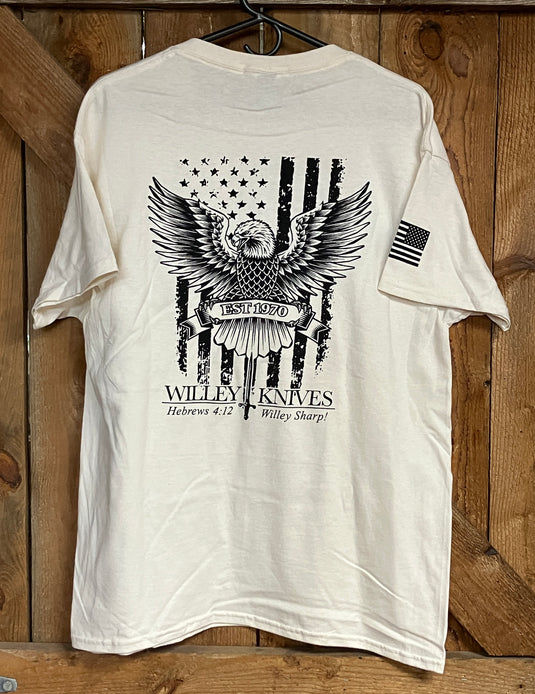 Willey Knives Eagle Logo Short Sleeve T-Shirt, Natural
