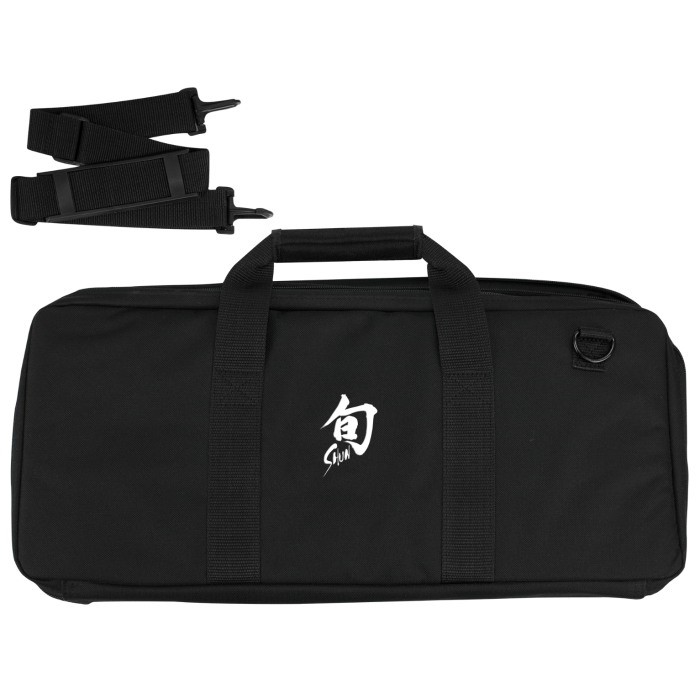 Cargue la imagen en el visor de la galería, Shun Chef&#39;s 20-Slot Knife Case, Black with Shoulder Strap (DM0882)
