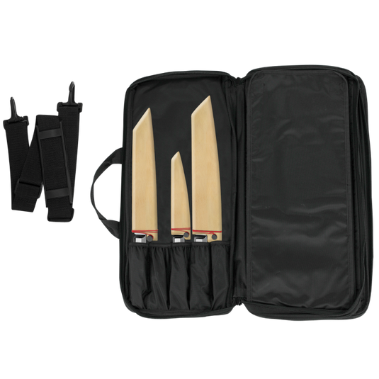 Shun Chef's 20-Slot Knife Case, Black with Shoulder Strap (DM0882)