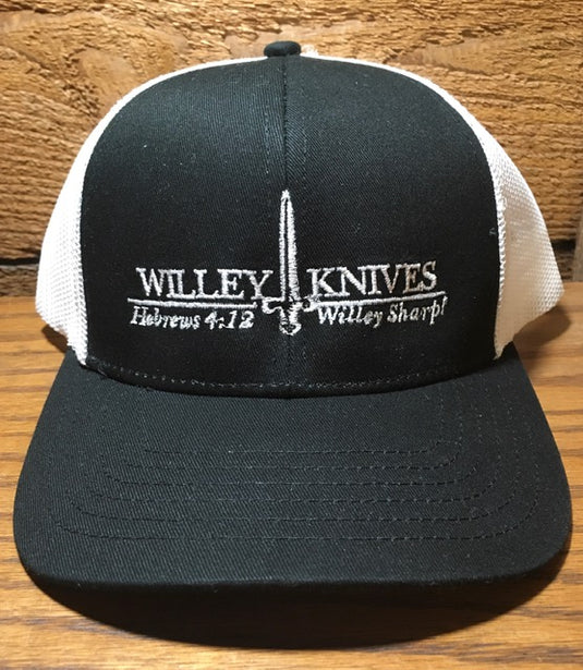 Willey Knives Low Profile Trucker Cap, Black with White Mesh (WKHAT11)