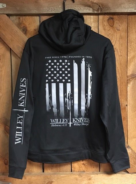 Cargue la imagen en el visor de la galería, Willey Knives Flag Logo Sport-Tek® Hoodie, Black
