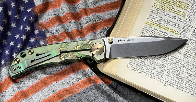 Cargue la imagen en el visor de la galería, Spartan Blades Elite Harsey Folder Custom, Magnacut, God &amp; Country (SF5-CGC)
