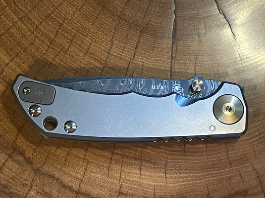 Spartan Blades Elite Harsey Folder Custom, Chad Nichols Damascus, Bronze Ano Hardware (SF5-CNBZHW)