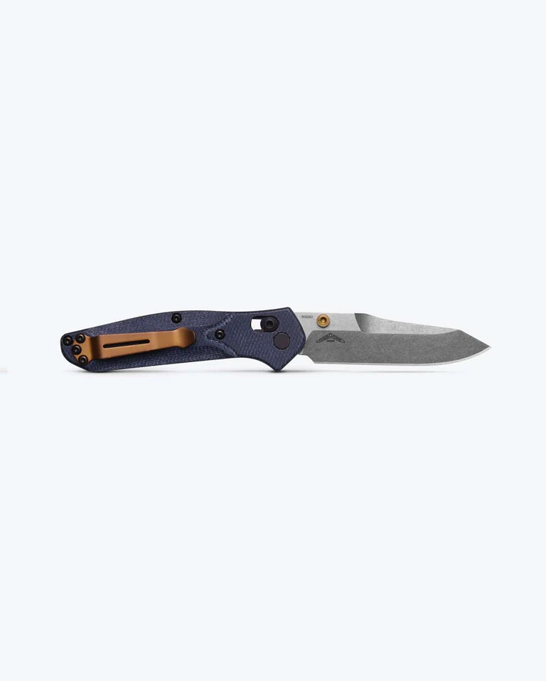 Load image into Gallery viewer, Benchmade Mini Osborne AXIS® Lock Reverse Tanto Blue Denim Micarta (945-04)
