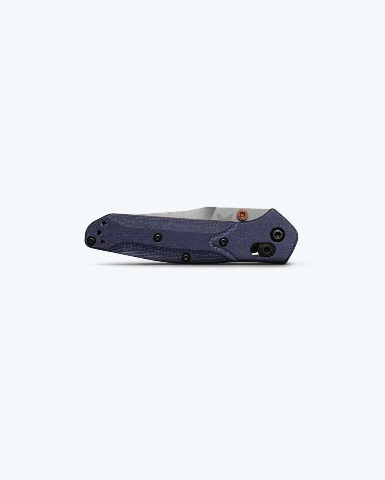 Load image into Gallery viewer, Benchmade Mini Osborne AXIS® Lock Reverse Tanto Blue Denim Micarta (945-04)
