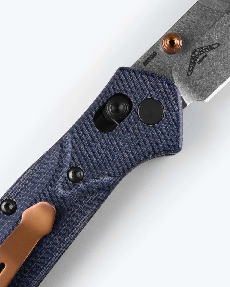 Load image into Gallery viewer, Benchmade Mini Osborne AXIS® Lock Reverse Tanto Blue Denim Micarta (945-04)
