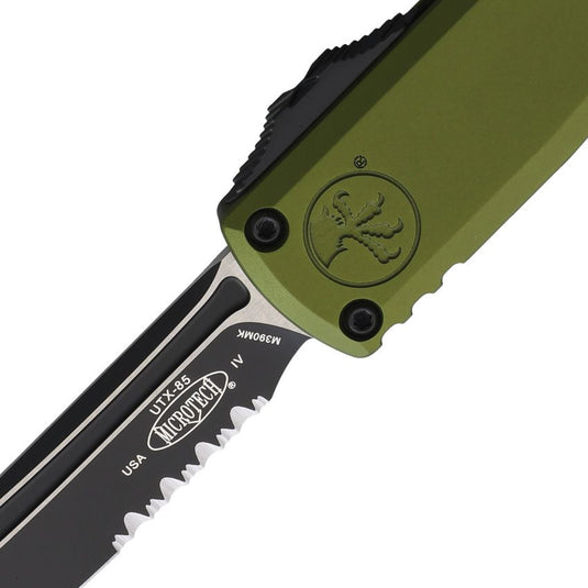 Microtech® UTX-85® T/E Gen IV OTF Two-Tone Finish, Partial Serrated (12334-20OD)