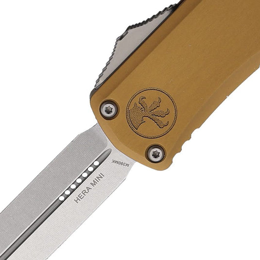 Microtech® Hera® II Mini D/E OTF Tan Stonewash Standard (1702M-10TA)