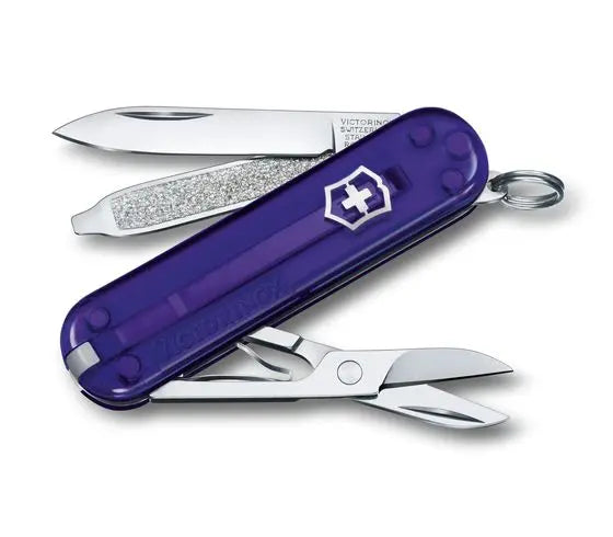 Load image into Gallery viewer, Swiss Army Classic SD Knife Transparent Persian Indigo (0.6223.T29G)

