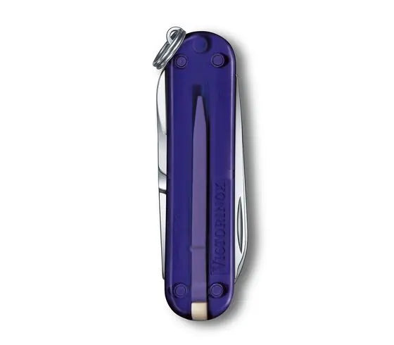 Cargue la imagen en el visor de la galería, Swiss Army Classic SD Knife Transparent Persian Indigo (0.6223.T29G)
