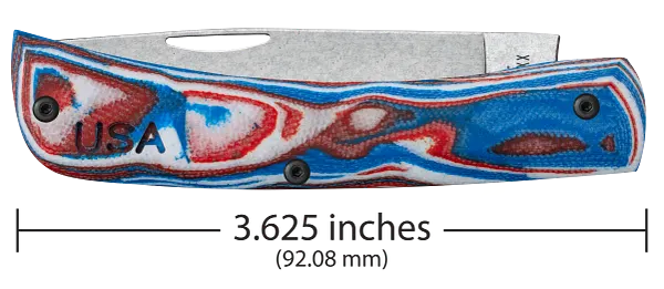 Cargue la imagen en el visor de la galería, Case Crossroads™ Red/White/Blue Burl G10 Smooth XR Sod Buster Jr.® w/ Pocket Clip, S35VN (66386)
