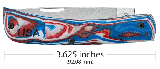 Case Crossroads™ Red/White/Blue Burl G10 Smooth XR Sod Buster Jr.® w/ Pocket Clip, S35VN (66386)