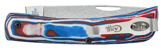 Case Crossroads™ Red/White/Blue Burl G10 Smooth XR Sod Buster Jr.® w/ Pocket Clip, S35VN (66386)