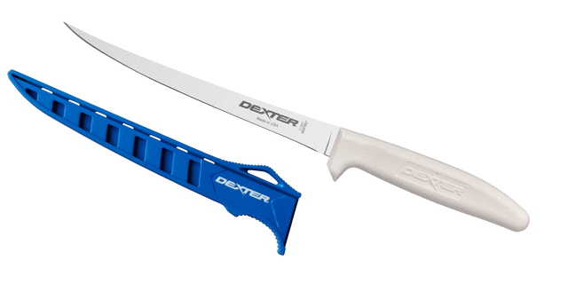 Load image into Gallery viewer, Dexter Sani-Safe® 7&quot; Narrow Flexible Fillet Knife with Edge Guard, White (28313)
