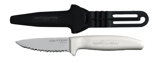 Dexter Outdoors® Sani-Safe® 3 1/2" Tiger Edge Bait, Net & Utility Knife, White (28673)